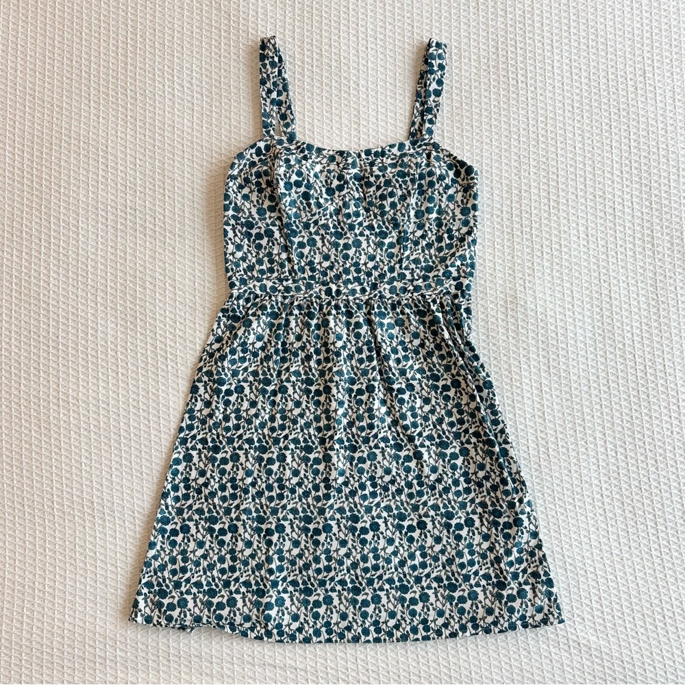 LOFT blue and white floral print sleeveless sundress